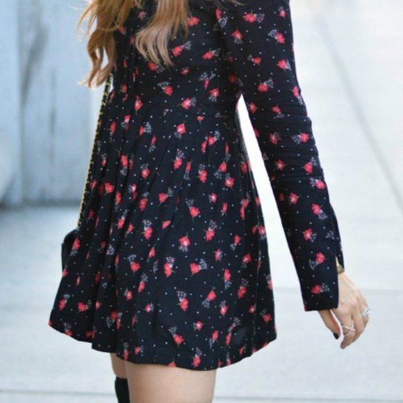 COPY - Free People Tegan Floral Mini Dress Bell Sleeves - Picture 4 of 8